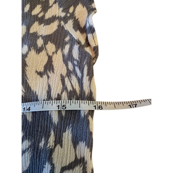 Monday Fun Summer Alvena‎ Sleeveless Blouse V-Neck Gray Print High Low Hem Top - Picture 2 of 6